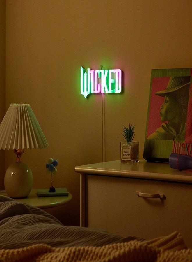 Idea Nuova Wicked the Movie Neon LED Hanging Wall Art, Decorative Lighting for Kids Bedroom & Playroom Wall Décor, 4.4” x 8.94” - Image 3