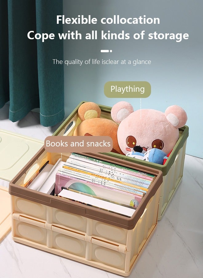 Occuwzz Storage Box Sturdy Car Foldable Storage Box Storage Box Can Store Sundries Stationery Clothes Yellow 28L  - Image 2