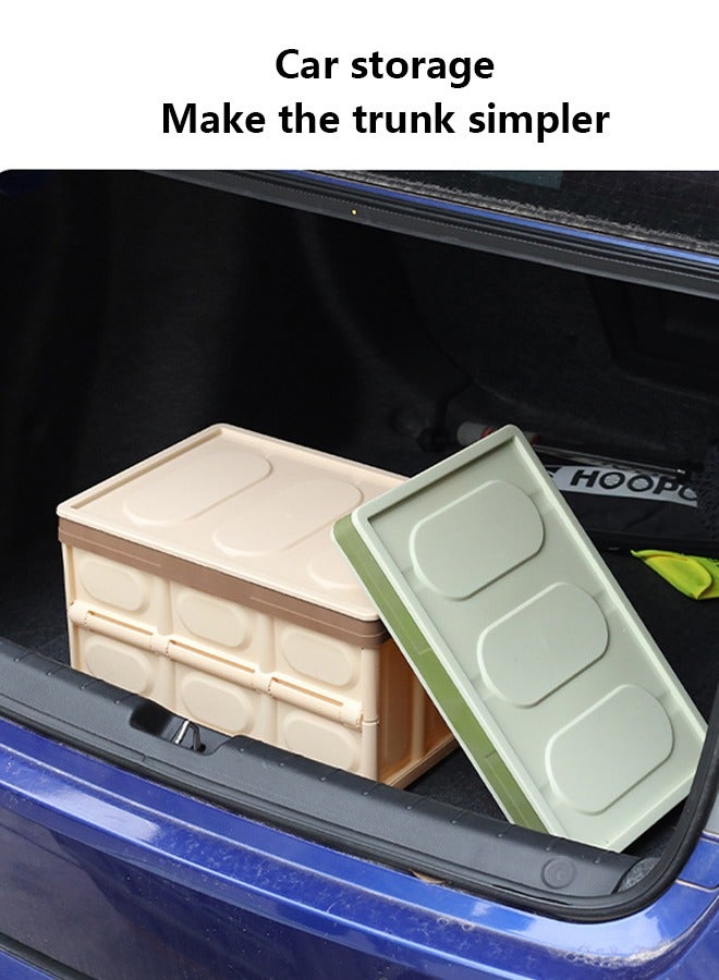 Occuwzz Storage Box Sturdy Car Foldable Storage Box Storage Box Can Store Sundries Stationery Clothes Yellow 28L  - Image 3