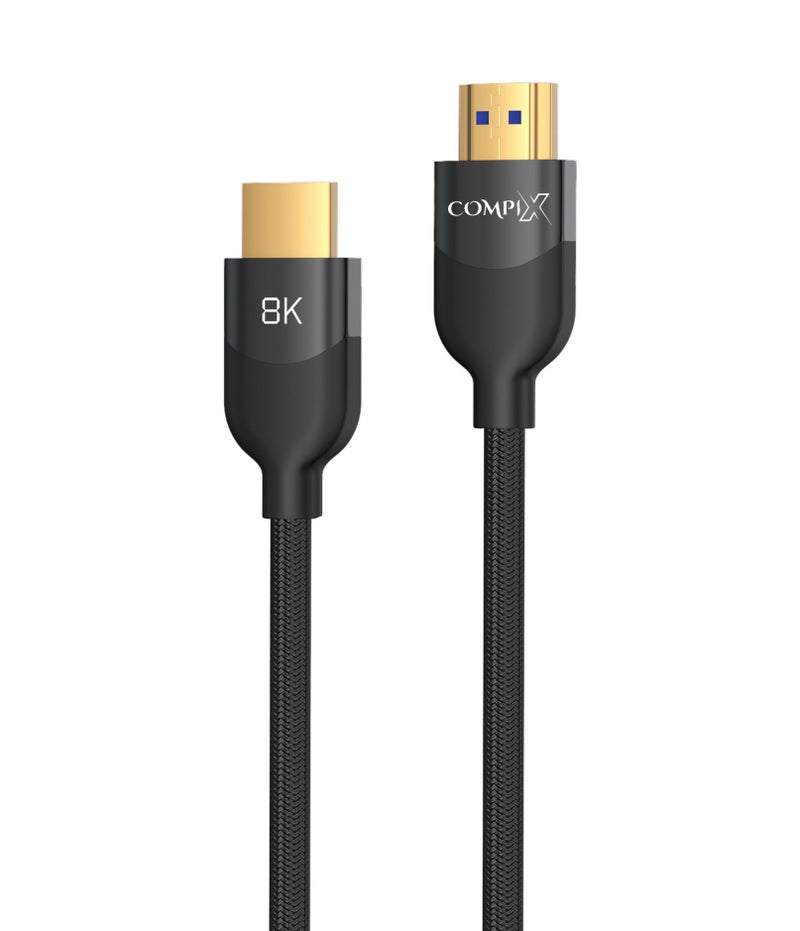 COMPIX HDMI 2.1 Cable 3M, High-Speed HDMI Cord 48Gbps, 8K@60Hz, 4K@120/144Hz, Braided Cord Supports eARC/Dolby/HDR 10+/HDCP 2.2&2.3, Compatible with PS5/PS4, Xbox, MacBook Pro, Projector, Blu-ray, TV - Image 1