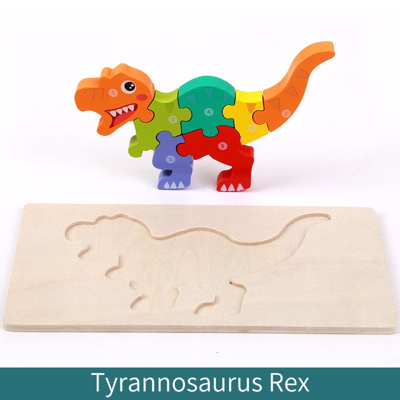 Wooden Children'S Educational Toys 4-6 Early Education Cognitive Product Wooden Animal Traffic Shape Matching 3D Puzzle - Image 1