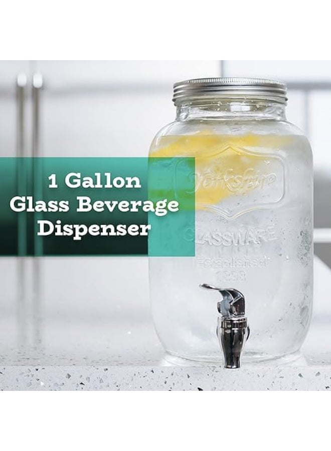 Xboat Glass Drink Dispenser for Parties - 1 Gallon Glass Jar Beverage Dispenser with Leak Free Spigot, 1 Gallon, Clear | For Parties, Weddings, Sun Tea Jar, Laundry Detergent, & Lemonade Dispenser - Image 2