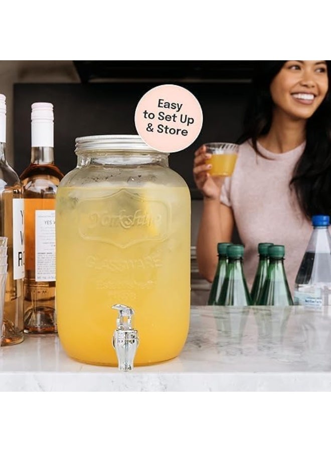 Xboat Glass Drink Dispenser for Parties - 1 Gallon Glass Jar Beverage Dispenser with Leak Free Spigot, 1 Gallon, Clear | For Parties, Weddings, Sun Tea Jar, Laundry Detergent, & Lemonade Dispenser - Image 3