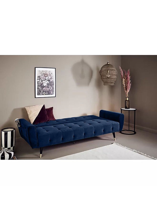 إن - هاوس مونتلا | أريكه سرير 2 في 1 من المخمل 36x179x106 cm- كحلي  - Image 2