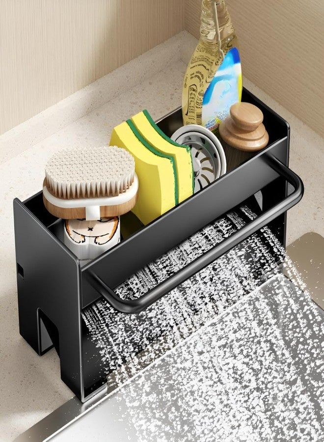 PRAMANTA Sponge Holder for Kitchen Sink Caddy Organizer with Dishrag Dishcloth Holder Rack, Rustproof Metal Dish Sponge with Auto Draining (1Pcs) - Image 1