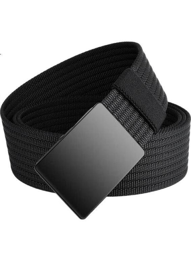 JEVI Jiweinanshi Canvas Belt, Casual Automatic Buckle Nylon Trouser Belt For Young And Middle-Aged Men, Trendy Versatile Belt Without Holes - Image 2