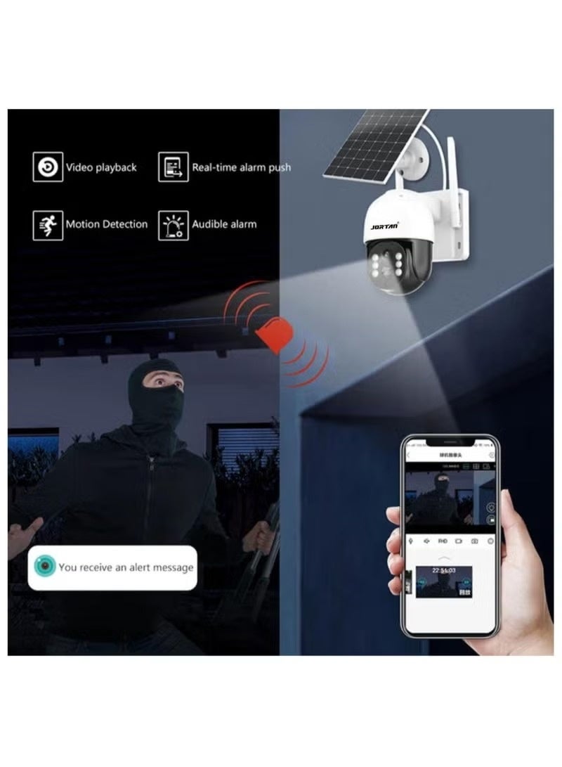 JORTAN 8MP Solar WiFi 4G Outdoor Security Camera | Wireless PTZ CCTV Camera with 360° Pan Tilt Motion Detection 2-Way Audio Color Night Vision IP66 Waterproof 10800mAh Battery for Home Farm Garage Outdoor Surveillance - Image 5