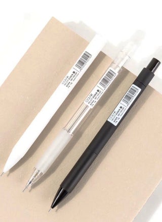 3 Pack Mechanical Pencils Fine Point 0.5mm with Eraser, Black Barrel Refillable Drafting Pencil with Soft Grip (Black/White/Clear) - view 4