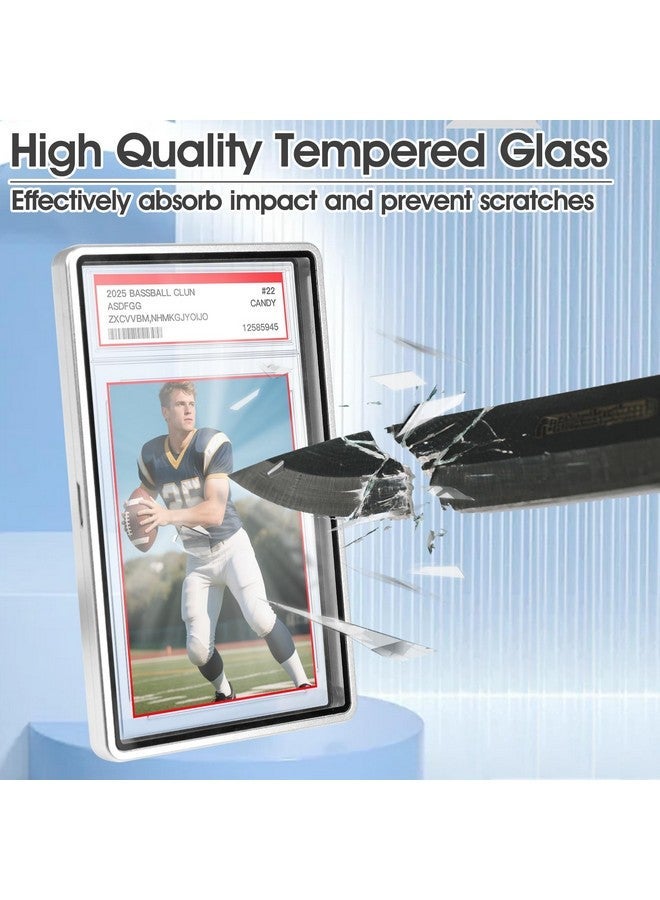 DEDC PSA Slab Case - 2 Pcs, Magnetic Metal Graded Card Protector for PSA/CGC/BGS/CSG Slab, Card Display and Guard, Graded Card Slab Holder, Slab Bumper with U-V Protection for Baseball Football Gaming Sports Cards - Image 3