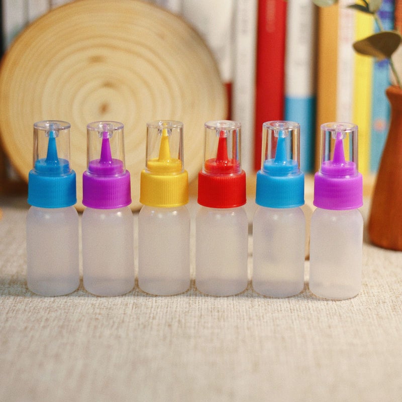 6 Pieces 2.03oz Assorted Squeeze Applicator Bottles Set - Image 1
