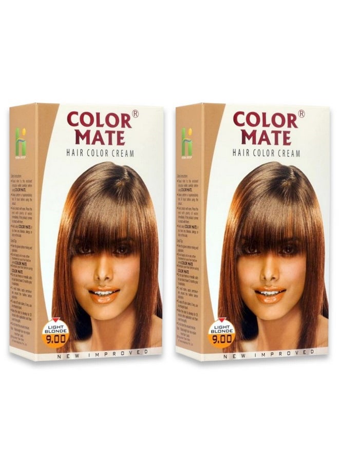COLOR MATE Hair Color Cream - Light Blonde 130 Ml (Pack Of 2)  - Image 1