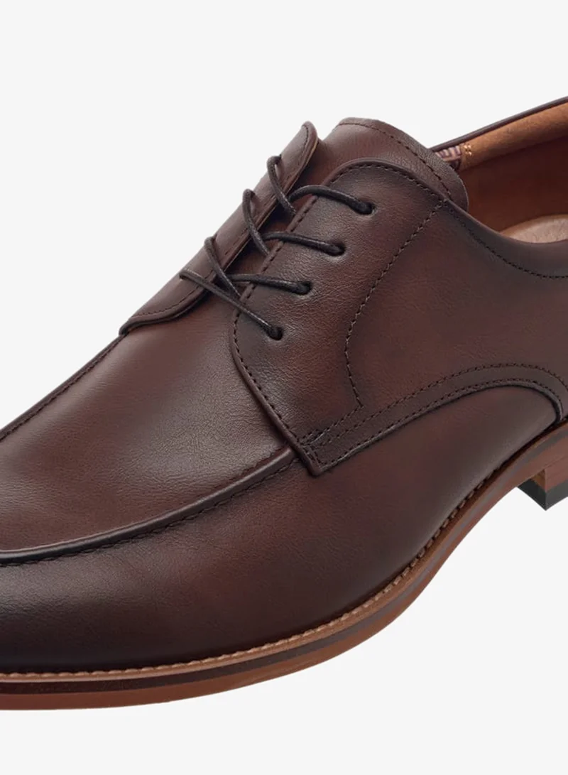 DUCHINI Men's Solid Derby Shoes with Lace-Up Closure