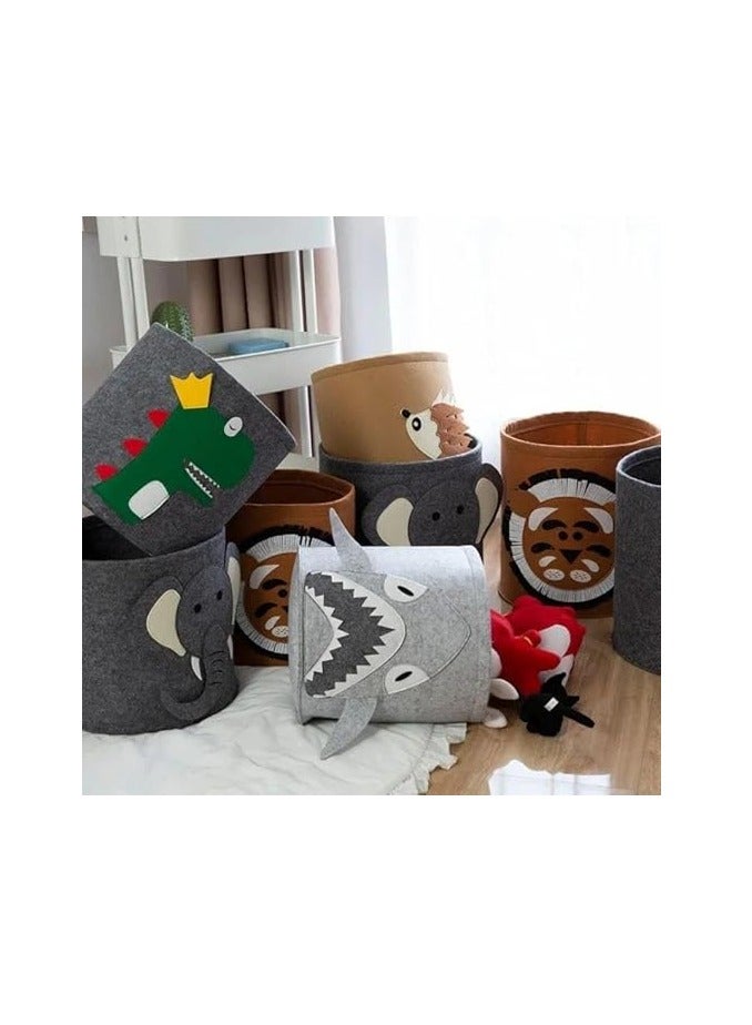 سبيس شوب باسكت تخزين بأشكال حيوانات | حقيبة تخزين سميكة مصنوعة يدويًا لملابس الأطفال - Image 2