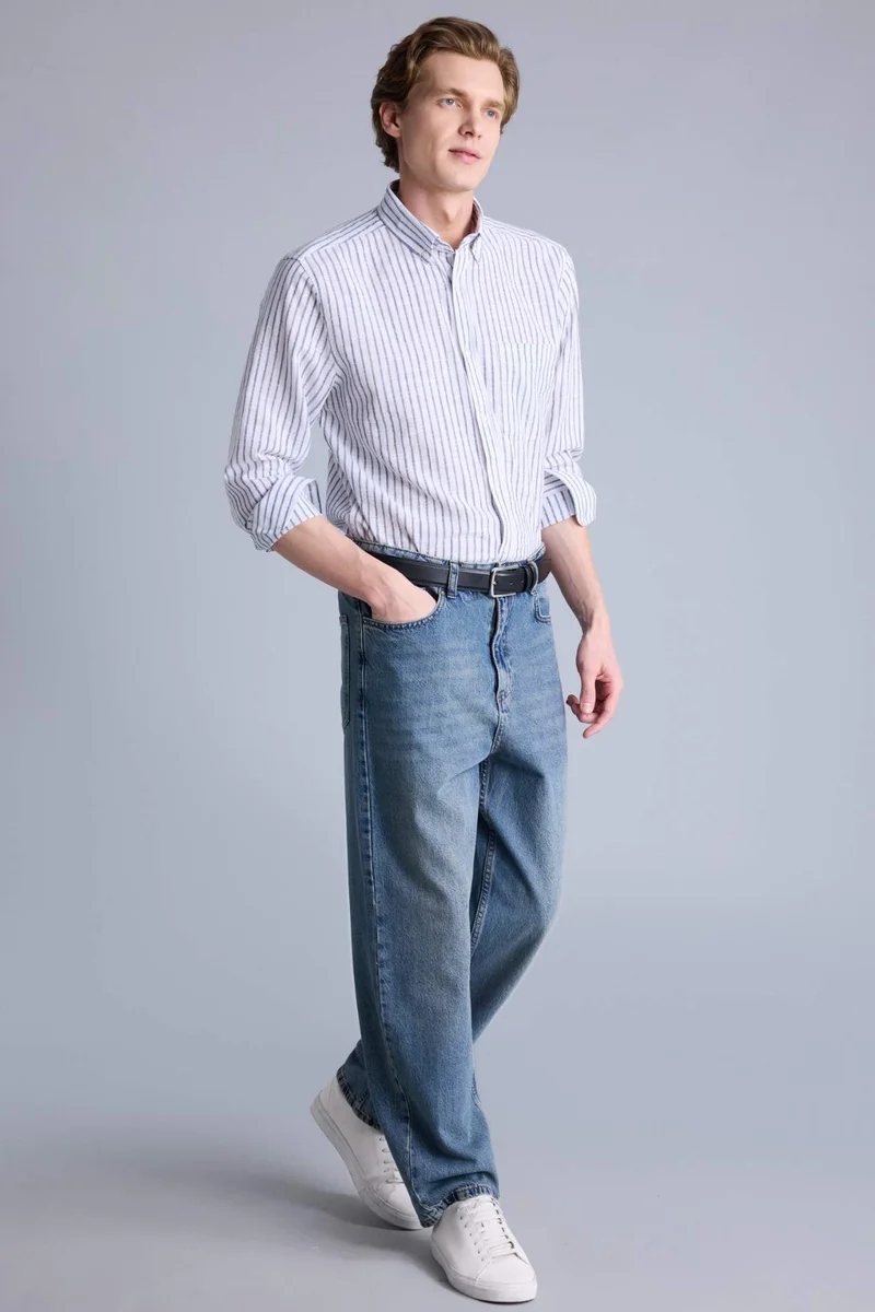 DeFacto Regular Fit Polo Shirt Long Sleeve Shirt