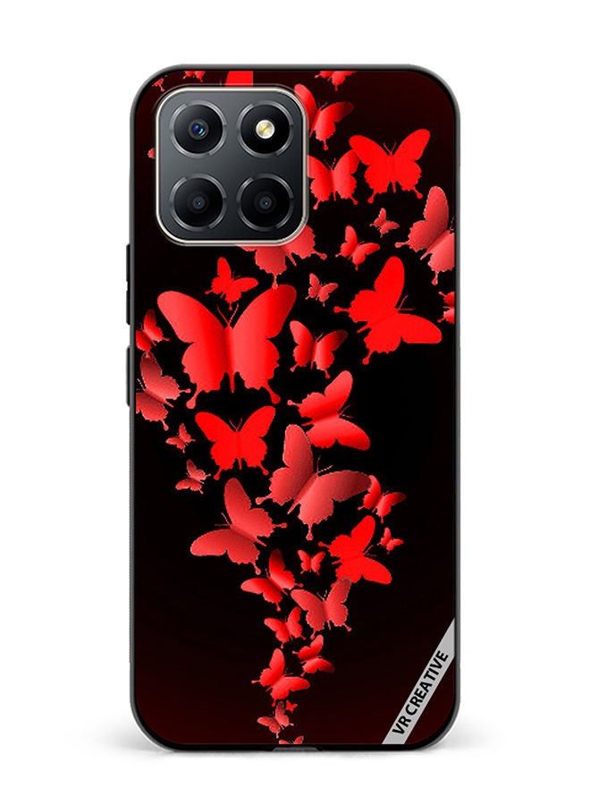 VR CREATIVE Protective Case Cover For Honor X6 Red Butterflies Design Multicolour - Image 1