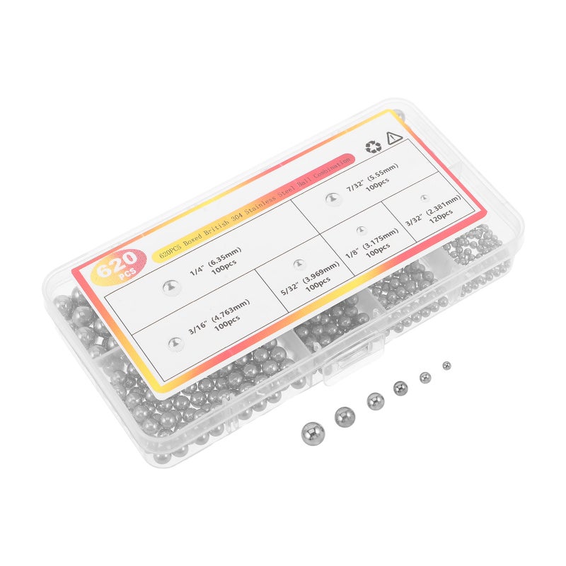 📦 مجموعة 620 قطعة كريات من الفولاذ المقاوم للصدأ لأجزاء الماكينات بدقة عالية ومتانة - Image 1