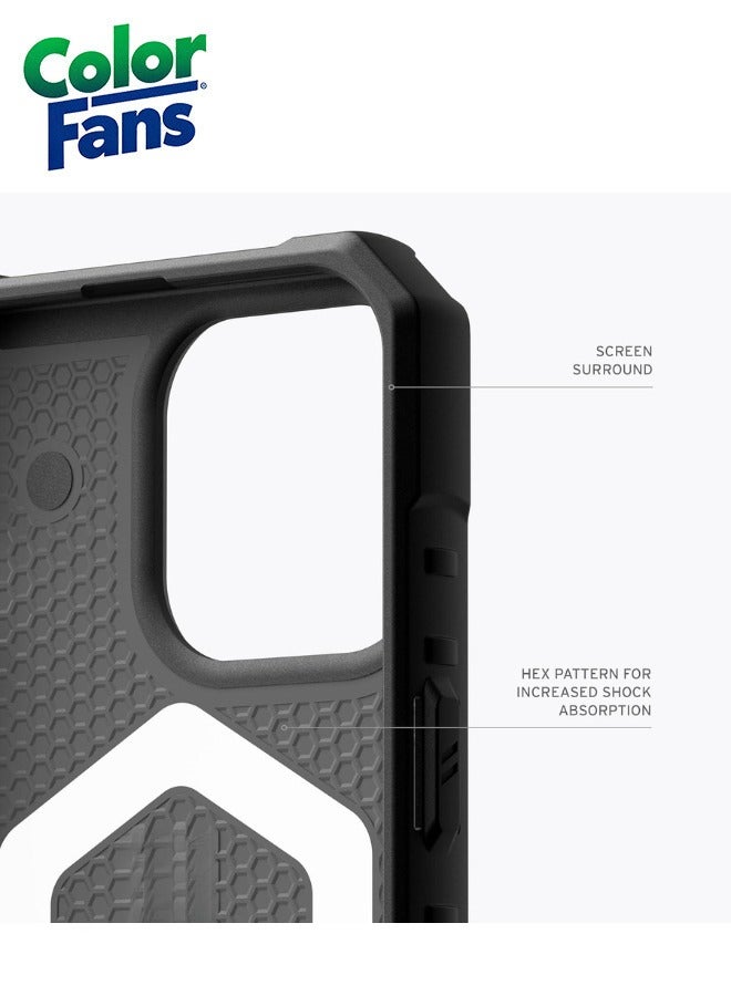 Color Fans Apple iPhone 13 Pro Case Pathfinder SE Series Magnet Case - Black Midnight Camo  - Image 4