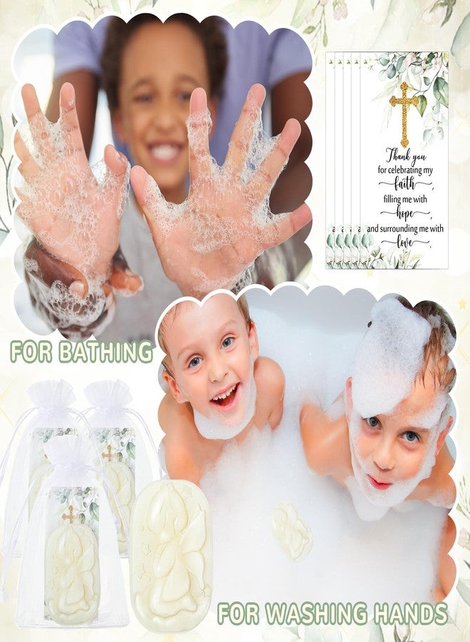 Heigble 50 Sets Baptism Party Favors for Guests Baptism Soap Bulk Angel Shaped Soap with Thank You Gift Tags and Organza Bags for Religious Christian Christening Communion Wedding Bridal Baby Shower - Image 4