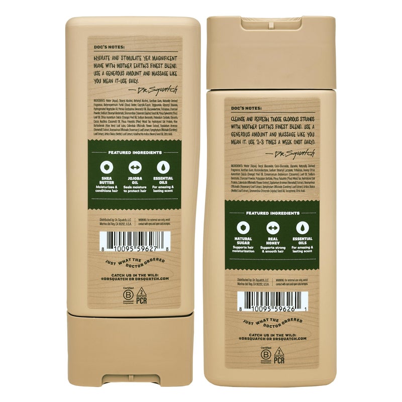 Dr. Squatch Natural Hair Bundle for Men - Healthy, Full Looking Hair - Pine Tar Shampoo (8 fl oz), Pine Tar Conditioner (11.5 fl oz) - Image 3