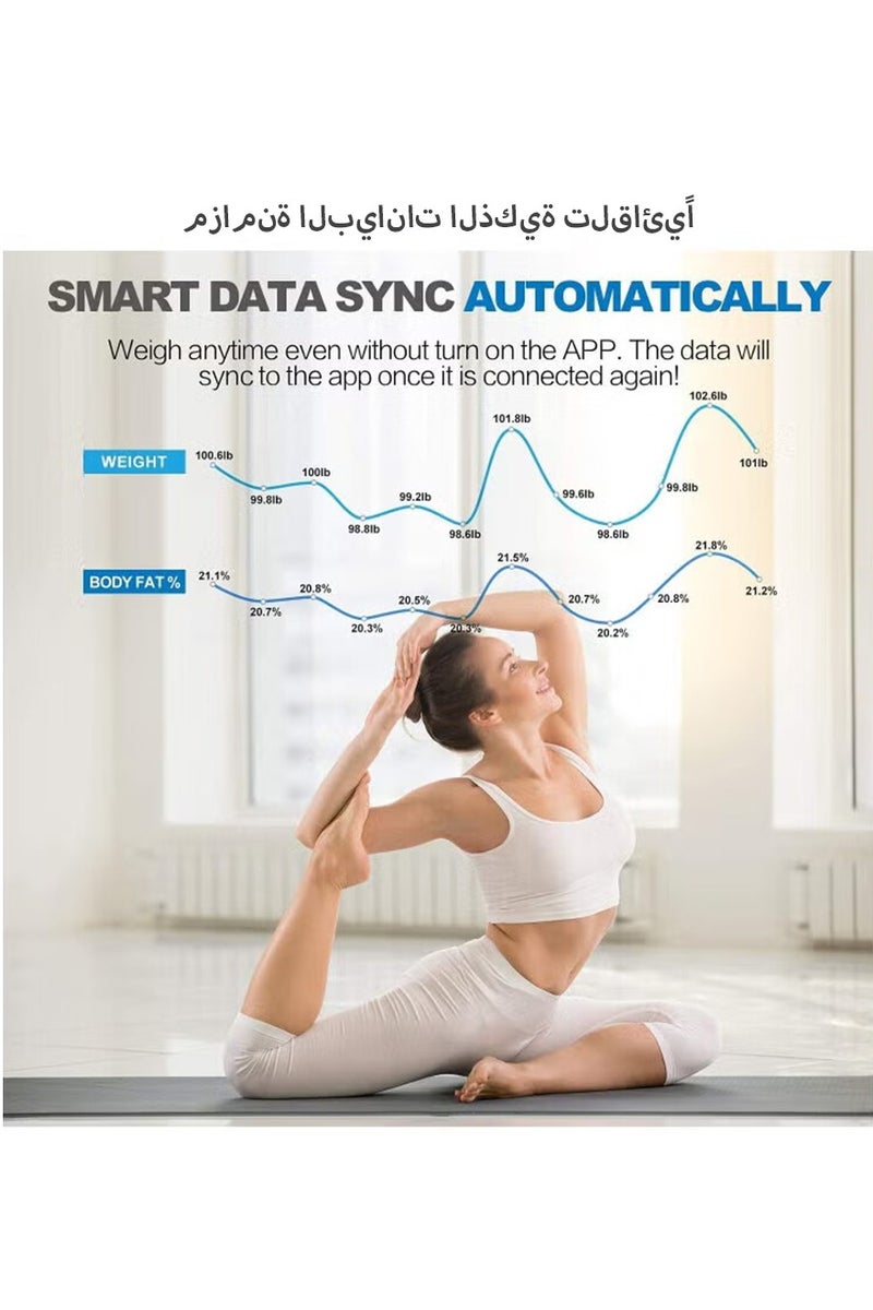 ديبتر مقياس رقمي لمراقبة دهون الجسم يعمل بالبلوتوث لميزان الحمام لقياس الوزن ومؤشر كتلة الجسم والدهون في الجسم ميزان المطبخ محلل تكوين الجسم (أسود) - Image 5