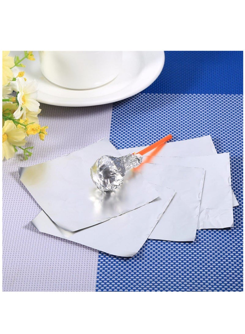Aluminum Foils Paper Chocolate Candy Wrapping/Packing Sheets, Silver, 10*10CM, Pack of 100 - Image 4