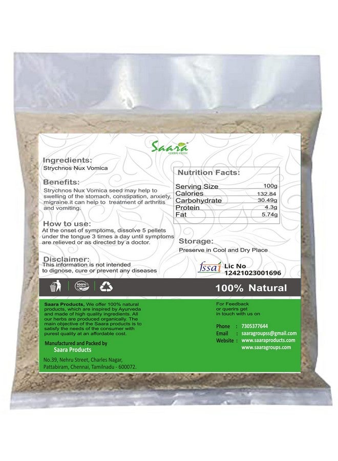 Saara مسحوق سارا العشبي الطازج ثتران كوتاي، 100 جرام، مسحوق بذور نيرمالي، مسحوق جوز الشفاء، مسحوق سماشودهان أكهروت، مسحوق تيتامبارال، 100 جرام (عبوة 1 × 100 جرام) - Image 2