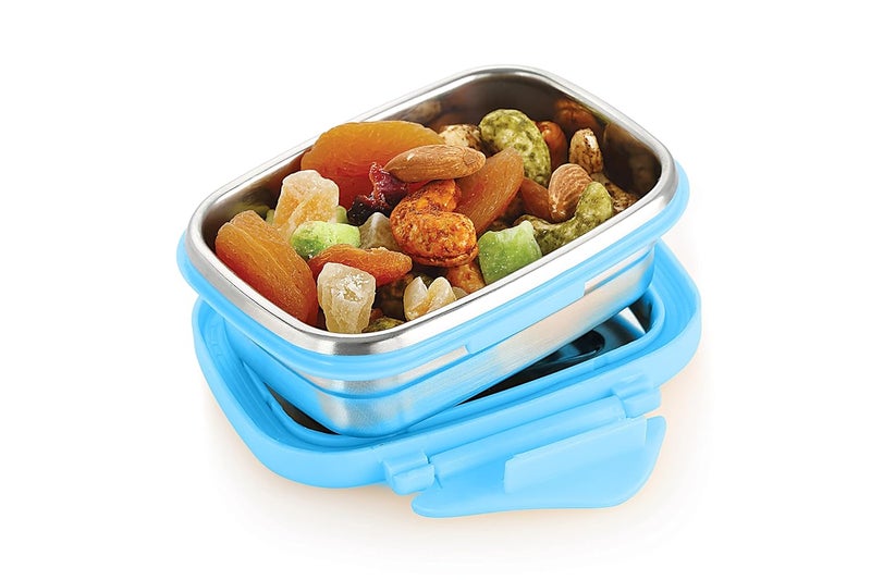 STEELLOCK Smart Stainless Steel Tiffin Lunch Box for Kids and Adults Airtight Leakproof Rectangle Tiffin Box for School Office with Steel Lid Blue 170ml 2pc - Image 4