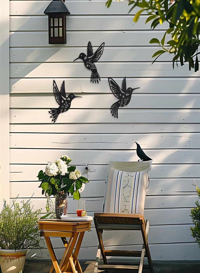 Daogtc Metal Hummingbird Wall Art Decor,Flower and Bird Natural Art Theme Decoration for Home Kitchen Patio Bedroom Living Room Bathroom(3 Pack) - Image 4
