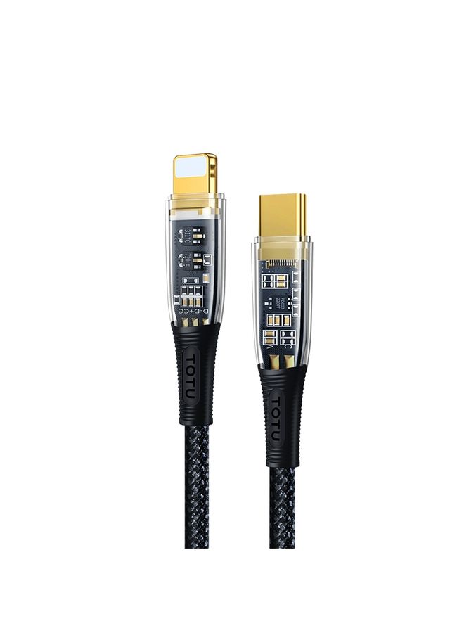 TOTU BPD-010 Exploer Series USB-C / Type-C to 8 Pin PD Fast Charging Data Cable,length：1.2m(Black) - Image 1