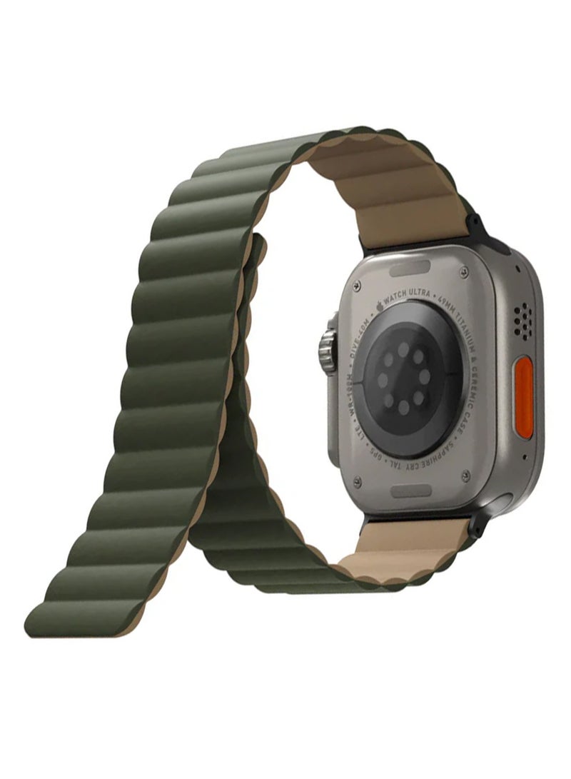 يونيك حزام ساعة آبل عكسي 45/42/44/49 مم، UNIQ Revix لون رمادي حمامة أبيض - Image 3