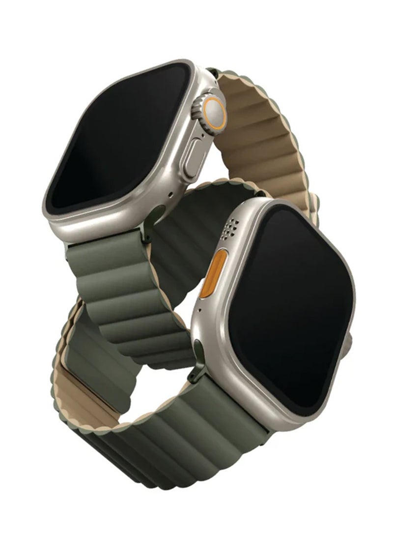 يونيك حزام ساعة آبل عكسي 45/42/44/49 مم، UNIQ Revix لون رمادي حمامة أبيض - Image 2