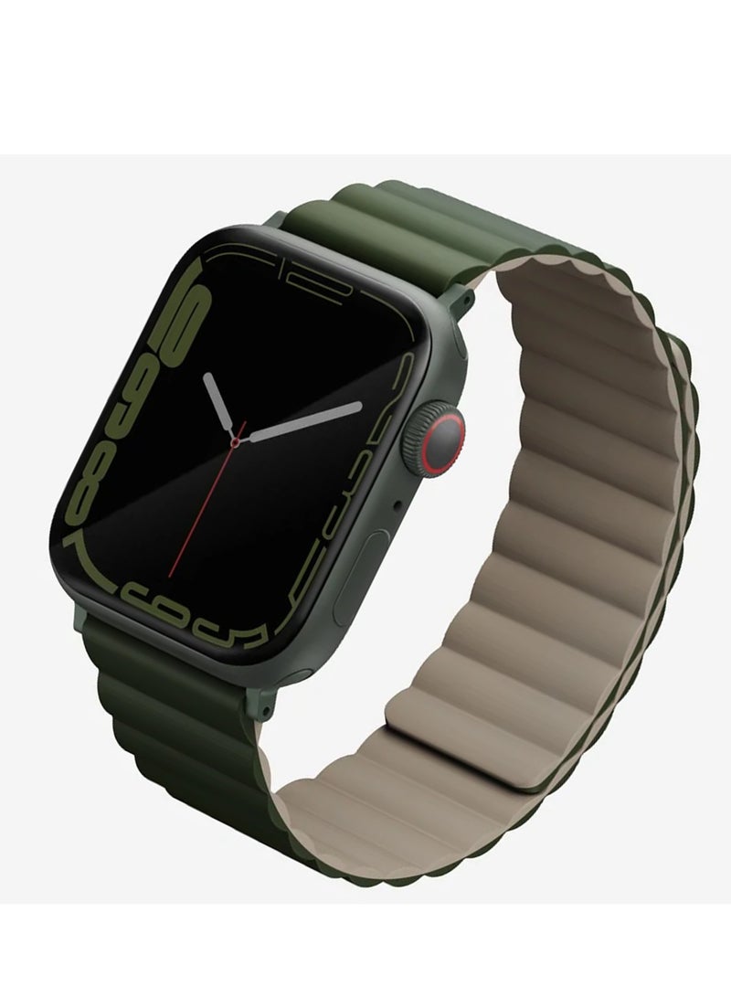 يونيك حزام ساعة آبل عكسي 45/42/44/49 مم، UNIQ Revix لون رمادي حمامة أبيض - Image 4