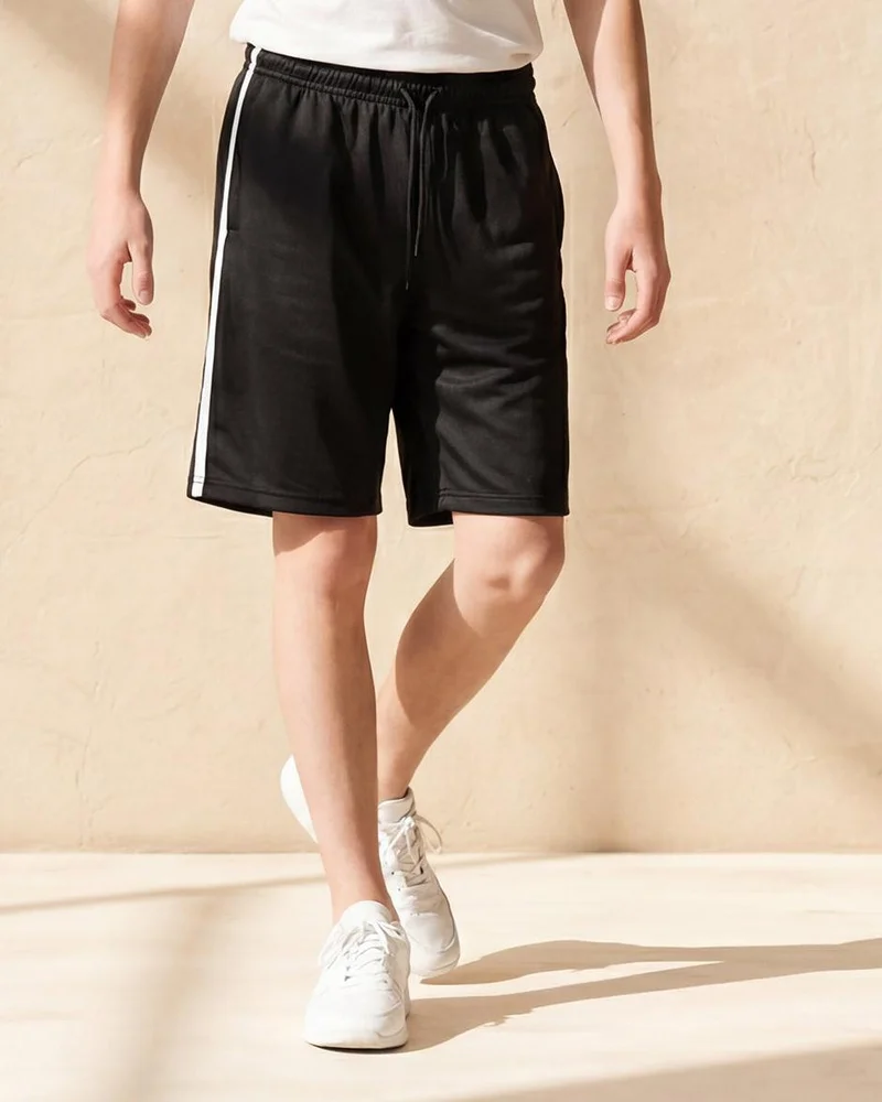 Redtag Senior Boys Black Active Shorts
