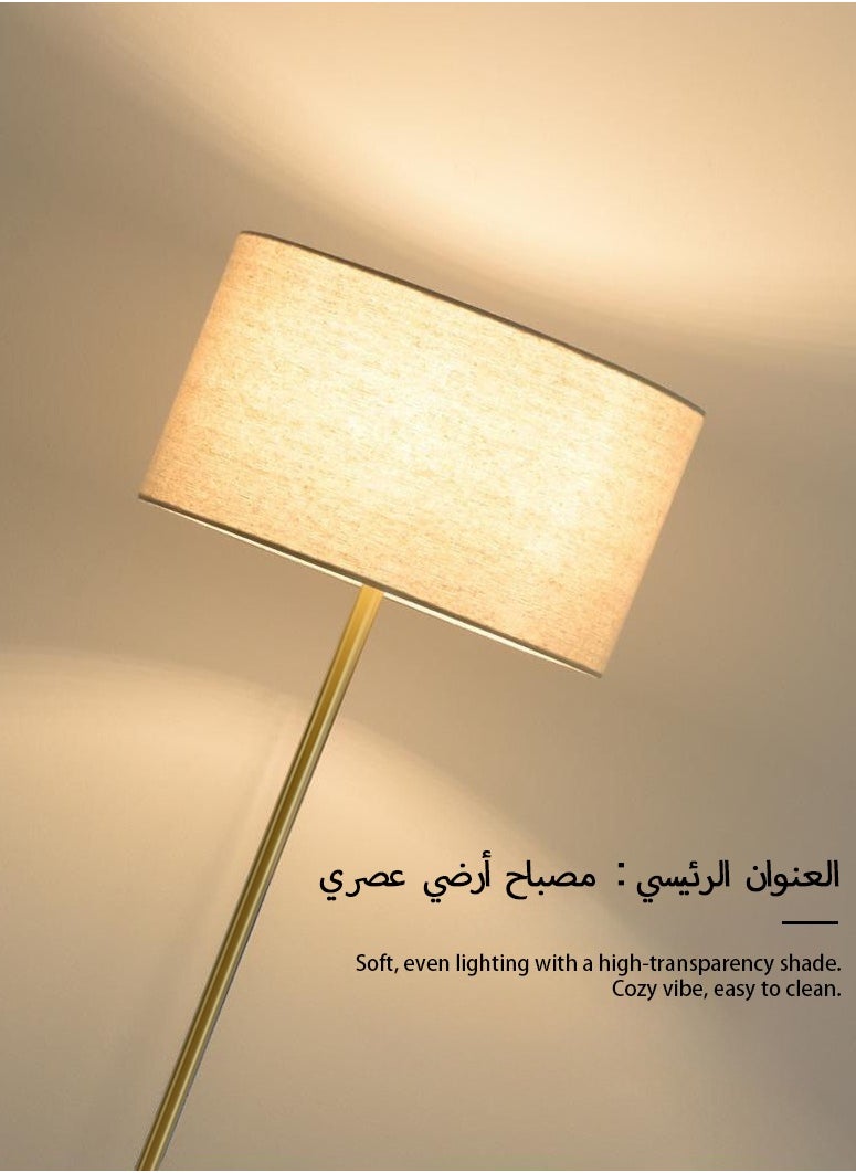 ضوء كامل مصباح أرضي ذهبي عصري بتحكم عن بعد، تعتيم تدريجي وضبط حرارة اللون، 12 واط LED، مقاس 160×38 سم، قاعدة ذهبية – لغرفة المعيشة، النوم، والمكتب  - Image 3