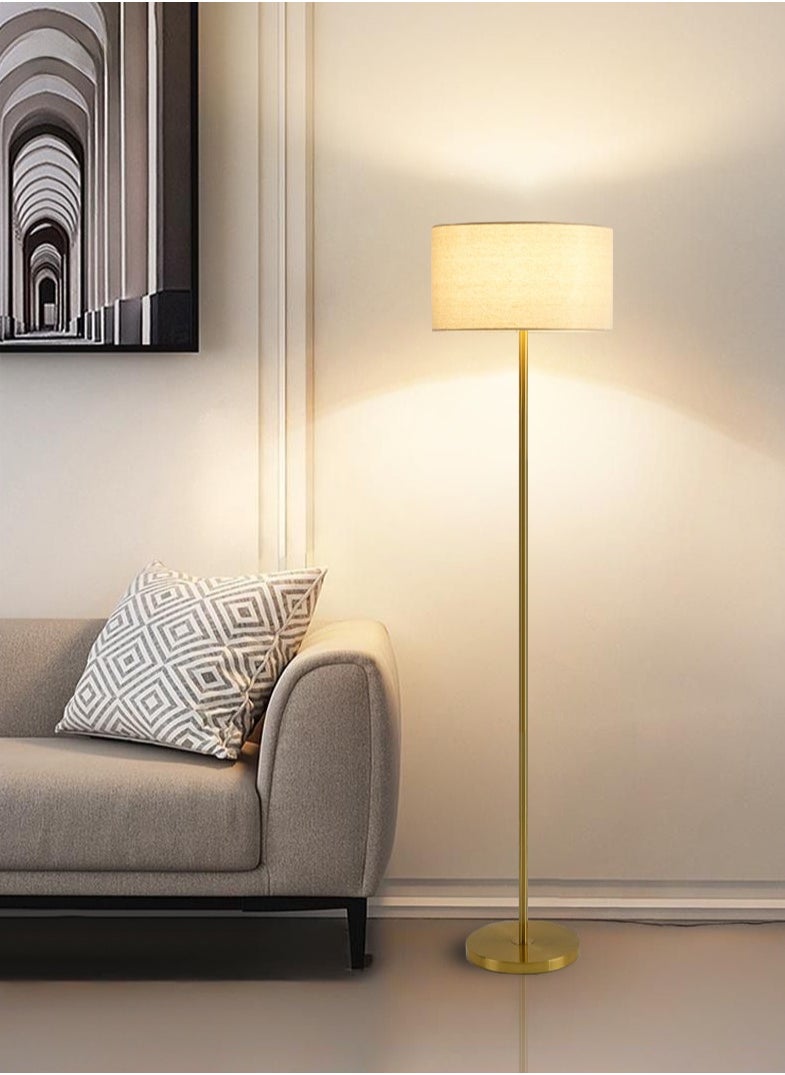 ضوء كامل مصباح أرضي ذهبي عصري بتحكم عن بعد، تعتيم تدريجي وضبط حرارة اللون، 12 واط LED، مقاس 160×38 سم، قاعدة ذهبية – لغرفة المعيشة، النوم، والمكتب  - Image 1