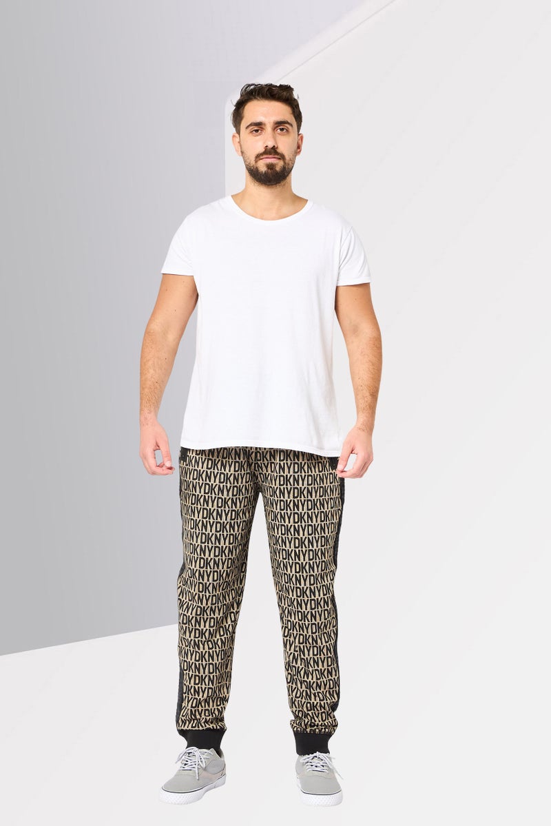 DKNY Men Regular Fit Monogram Pattern Sweatpants, Multicolor - Image 2