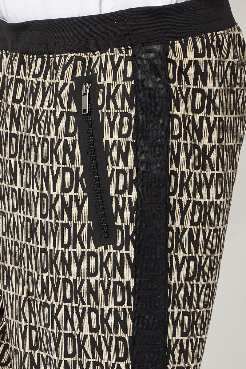 DKNY Men Regular Fit Monogram Pattern Sweatpants, Multicolor - Image 3