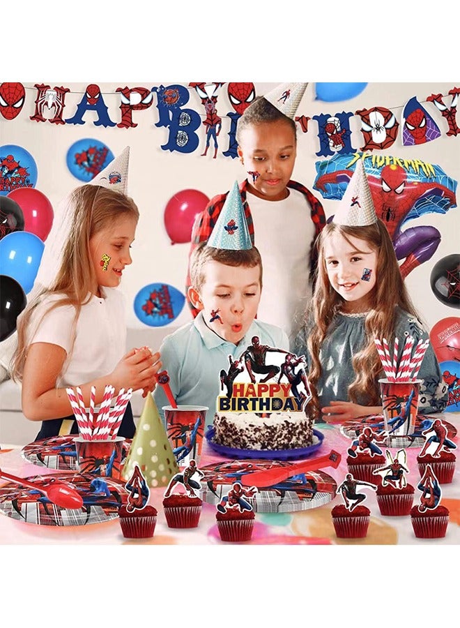 Beyond Spider Man Themed Birthday Party Supplies, Birthday Decorations Favors Kit for Boys, Include Birthday Banner Balloons Cake Toppers Party Decor (Colorful) - Image 5