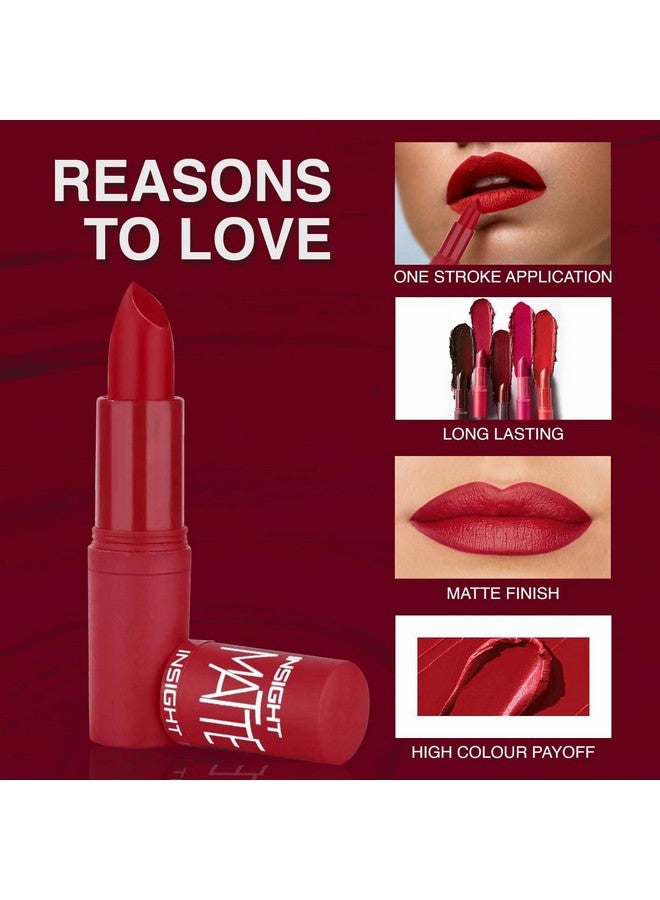 إنسايت أحمر شفاه غير لامع من Insight Cosmetics | أحمر شفاه يدوم طويلاً للنساء | يحافظ على ترطيب الشفاه | تطبيق بلمسة واحدة | ناعم وخفيف الوزن | تصبغ بلمسة واحدة (L-21 = 23) - Image 2