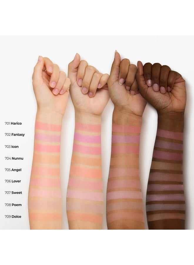 Laka Love Silk Blush, 5.7g/0.2oz, Radiant Powder Blush, Silky, Buildable Color with a Natural Glow, Long Lasting, Moisturizing Formula for a Fresh, Flushed Look, K-Beauty (#708 Poem) - Image 5