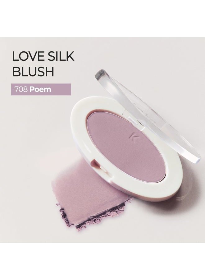 Laka Love Silk Blush, 5.7g/0.2oz, Radiant Powder Blush, Silky, Buildable Color with a Natural Glow, Long Lasting, Moisturizing Formula for a Fresh, Flushed Look, K-Beauty (#708 Poem) - Image 2