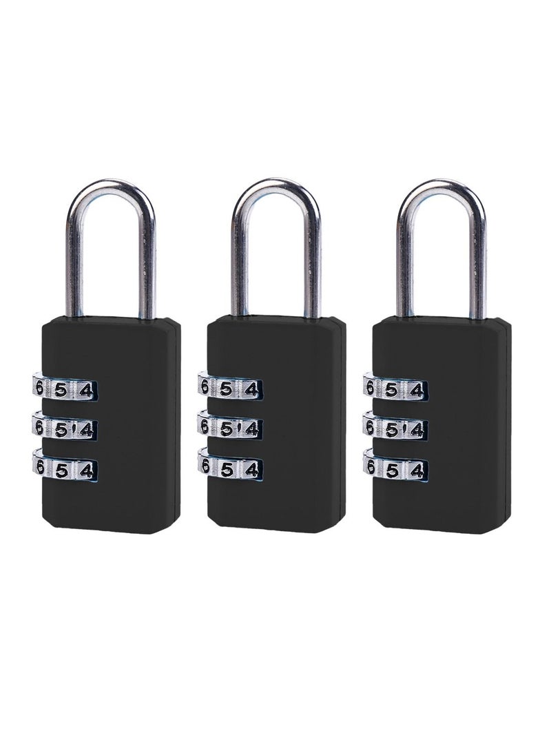 LAWAZIM 3-Piece Combination Padlock 21 milimeter - Black  - Image 1