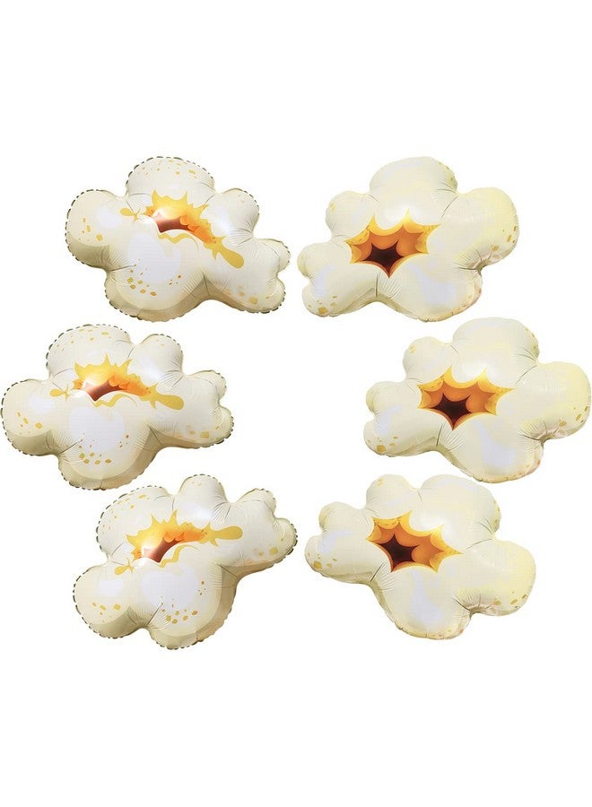 CYMYLAR CYMYLAR 6pcs Cartoon Big Popcorn Balloons Movie Popcorn Foil Balloon for Popcorn Movie Birthday Party Decoration Movie Night Themed Party Carnival Party Slumber Party Kid Food Theme Party Decoration  - Image 1
