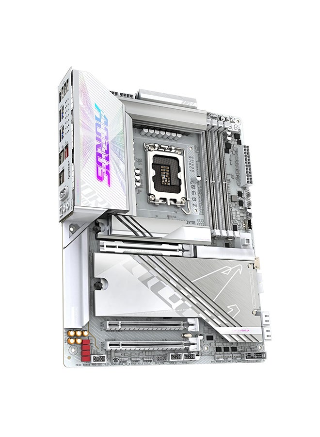 GIGABYTE Z890 AORUS PRO ICE Wi-Fi ATX Motherboard, Intel Z890 Chipset, LGA1851 Socket, 4*DIMM DDR5 256GB Max Memory, 5*M.2, 1*PCIe 5.0*16, 1*5Gbps Ethernet & Wi-Fi 7, Bluetooth v5.4, 1*HDMI, Dual Thunderbolt 4, True AI Infinite Memory Performance | Z890-AORUS-PRO-ICE White - Image 3