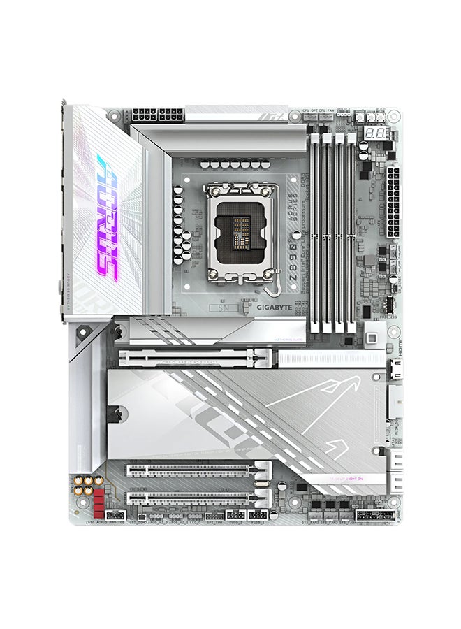 GIGABYTE Z890 AORUS PRO ICE Wi-Fi ATX Motherboard, Intel Z890 Chipset, LGA1851 Socket, 4*DIMM DDR5 256GB Max Memory, 5*M.2, 1*PCIe 5.0*16, 1*5Gbps Ethernet & Wi-Fi 7, Bluetooth v5.4, 1*HDMI, Dual Thunderbolt 4, True AI Infinite Memory Performance | Z890-AORUS-PRO-ICE White - Image 2