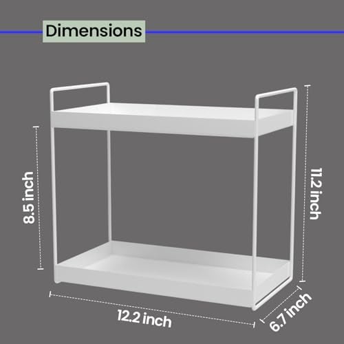 WonderStand Metal NOVA (White) | 2-Tier Standing Spice Rack Storage Organizer, Bathroom Countertop Storage Shelf Cosmetic Organizer And Home/Kitchen Spice Rack - Image 3