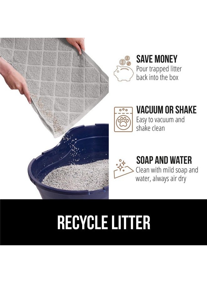 Gorilla Grip Water Resistant Cat Litter Box Trapping Mat 35X23, Easy Clean, Textured Backing, Traps Mess For Cleaner Floors, Less Waste, Stays In Place For Cats, Soft On Paws, Gray - Image 5
