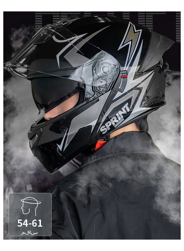 Motorcycle helmet flip up helmet ABS material DOT - Image 3