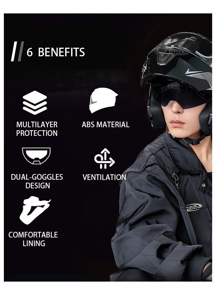 Motorcycle helmet flip up helmet ABS material DOT - Image 5