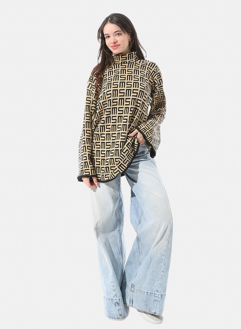 Andora Dropped Shoulders Pullover With High Neck - Image 4